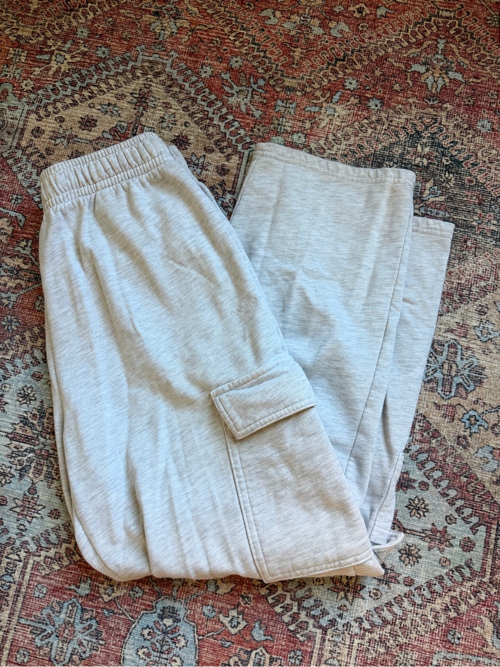 Garage Light Gray Cargo Jogger Pants (minor stain on knee)
